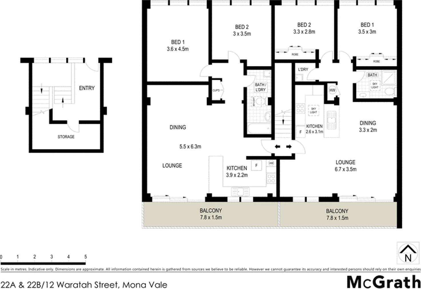 Floorplan of Homely apartment listing, 22A & 22B/12 Waratah Street, Mona Vale NSW 2103