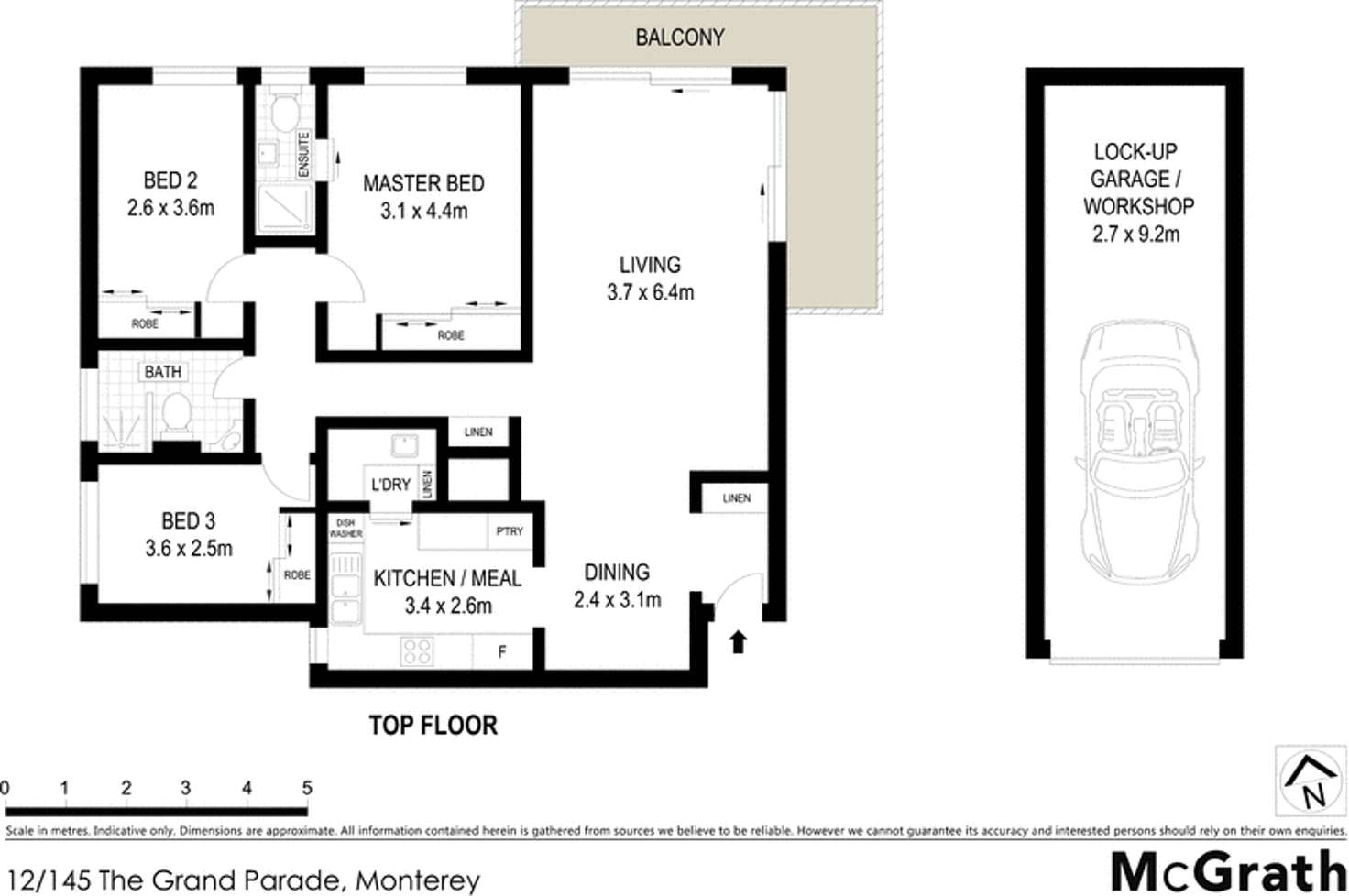 Floorplan of Homely apartment listing, 12/145 The Grand Parade, Monterey NSW 2217