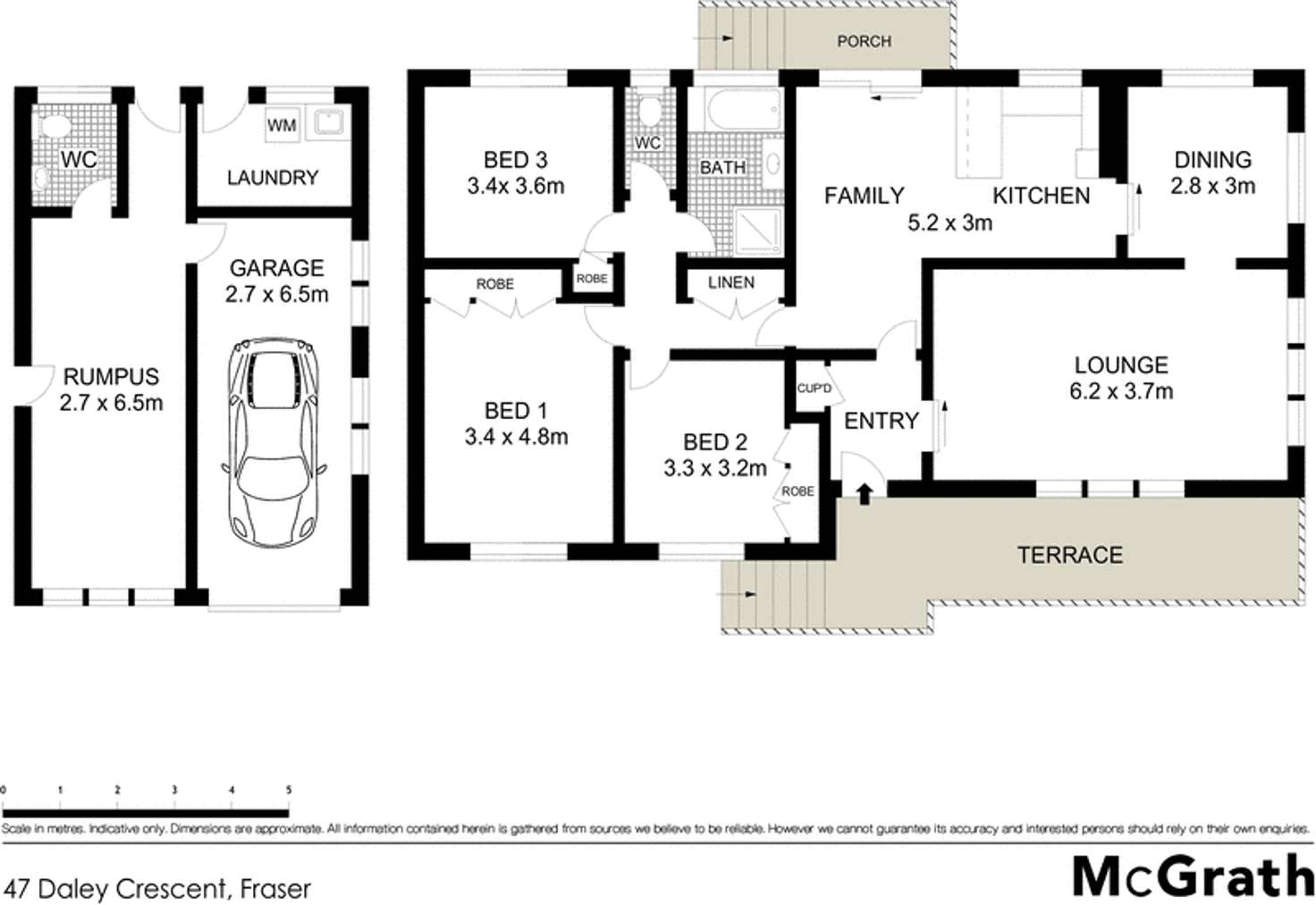 Floorplan of Homely house listing, 47 Daley Crescent, Fraser ACT 2615