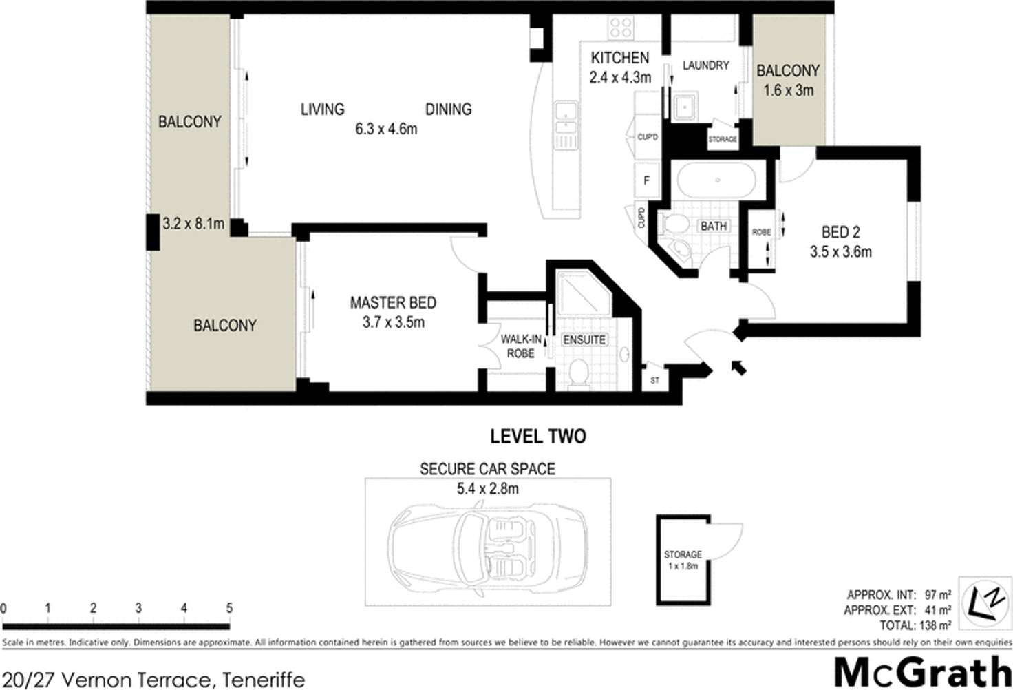 Floorplan of Homely apartment listing, 20/27 Vernon Terrace, Teneriffe QLD 4005