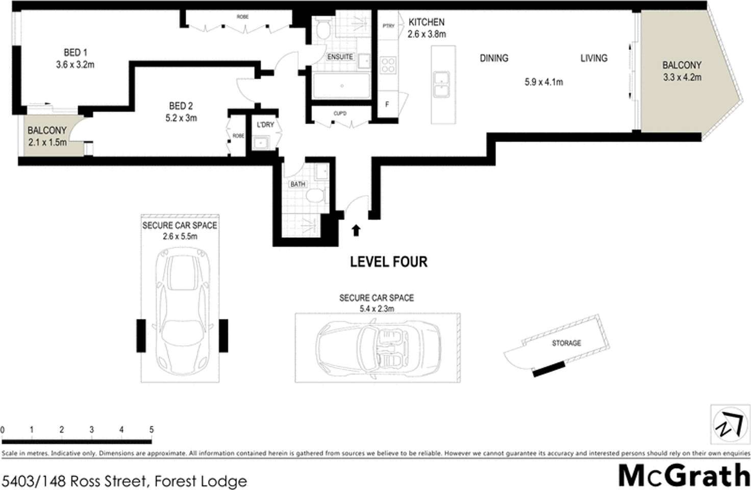Floorplan of Homely apartment listing, 5403/148 Ross Street, Forest Lodge NSW 2037