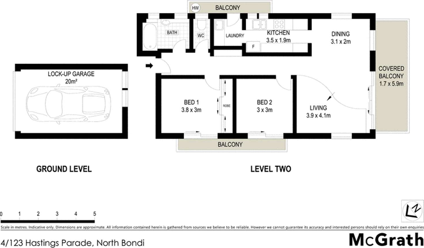 Floorplan of Homely apartment listing, 4/123 Hastings Parade, North Bondi NSW 2026