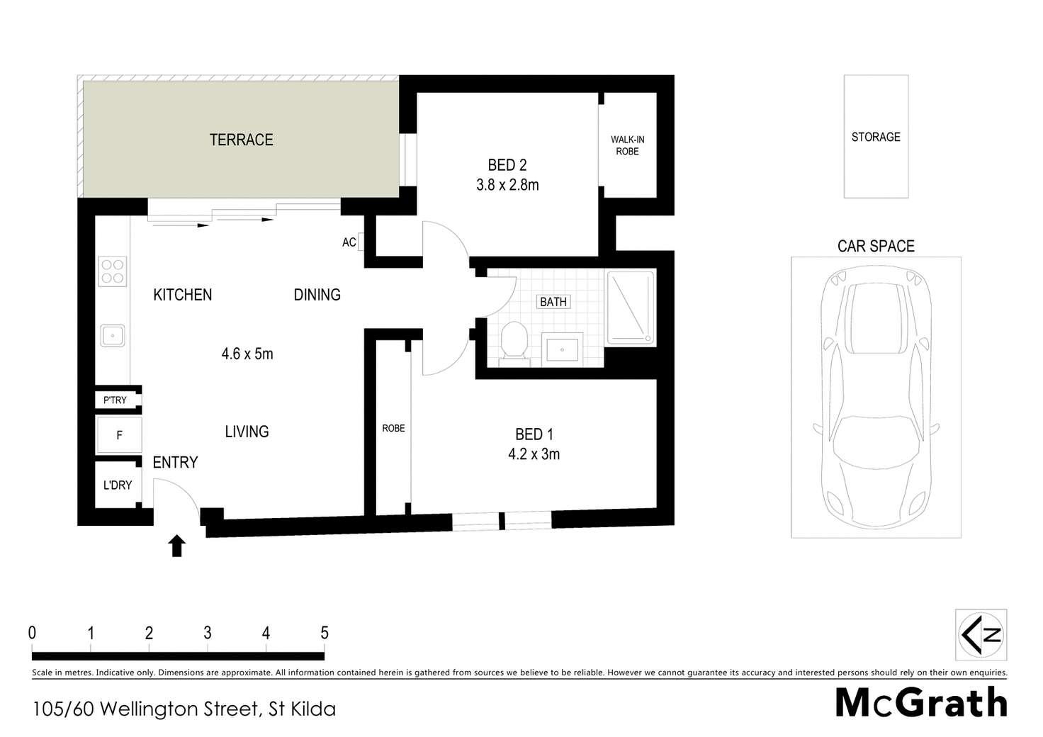 Floorplan of Homely apartment listing, 105/60 Wellington Street, St Kilda VIC 3182