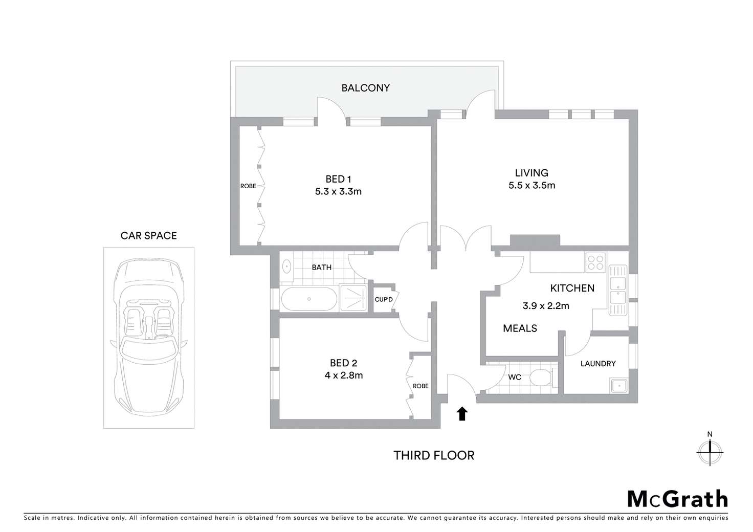 Floorplan of Homely apartment listing, 5/11 Redan Street, St Kilda VIC 3182