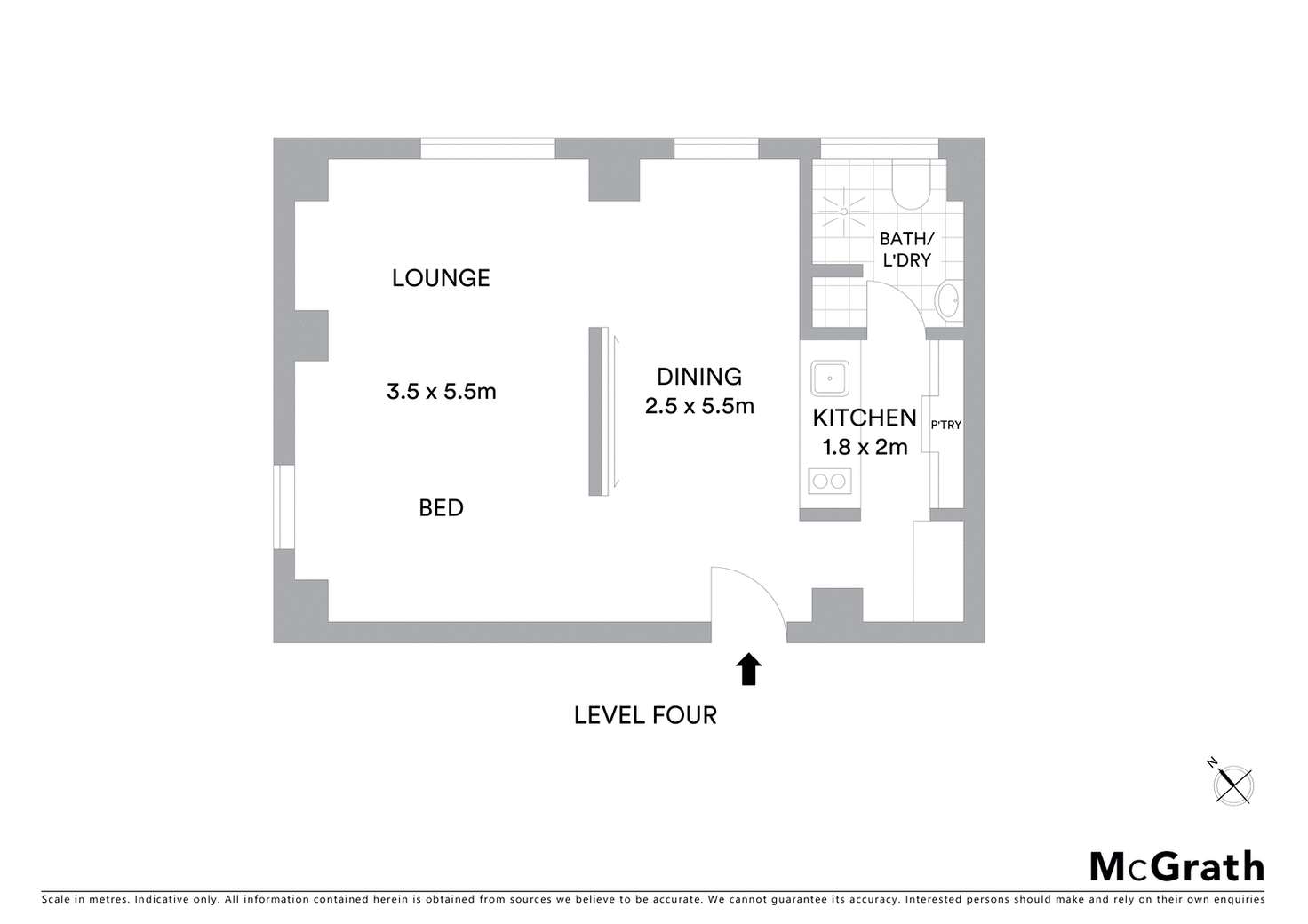 Floorplan of Homely studio listing, 46/1 Beach Road, Bondi Beach NSW 2026