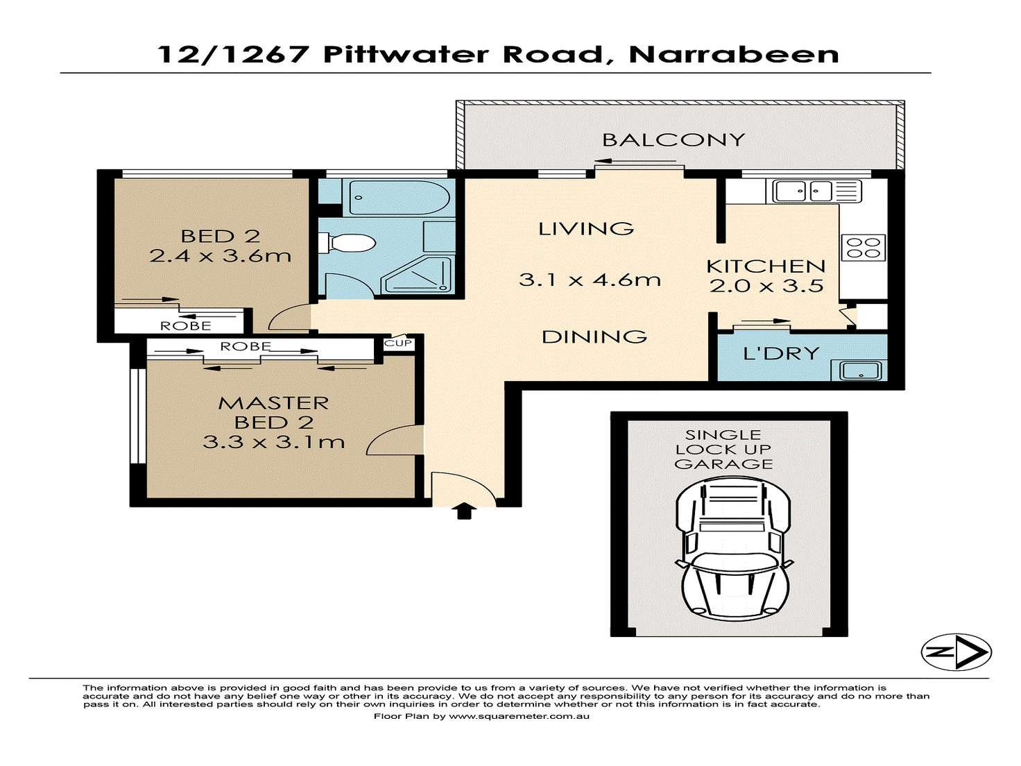 Floorplan of Homely apartment listing, 12/1267 Pittwater Road, Narrabeen NSW 2101