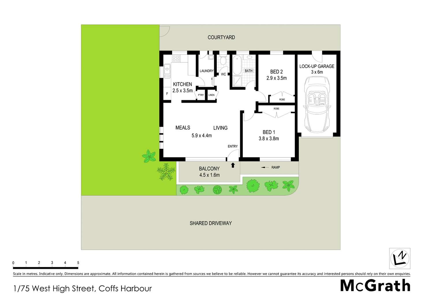 Floorplan of Homely villa listing, 1/75 West High Street, Coffs Harbour NSW 2450