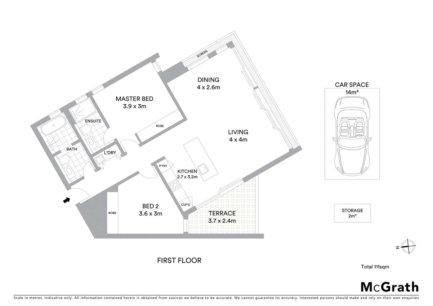 Floorplan of Homely apartment listing, 3/17 Wonderland Avenue, Tamarama NSW 2026