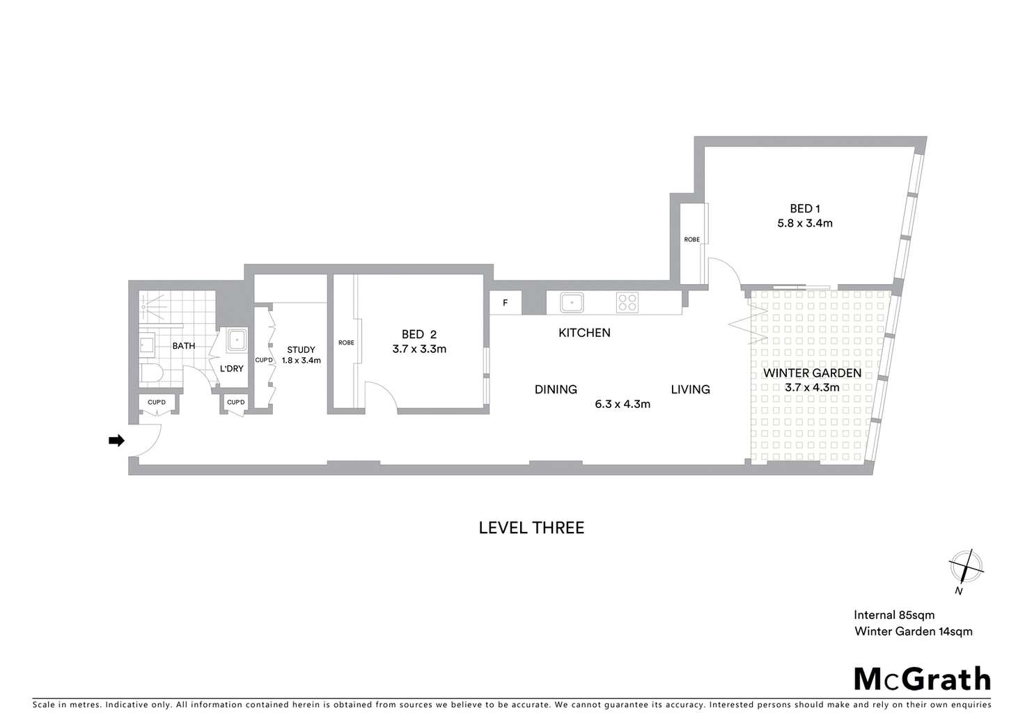 Floorplan of Homely apartment listing, 303/710 George Street, Sydney NSW 2000