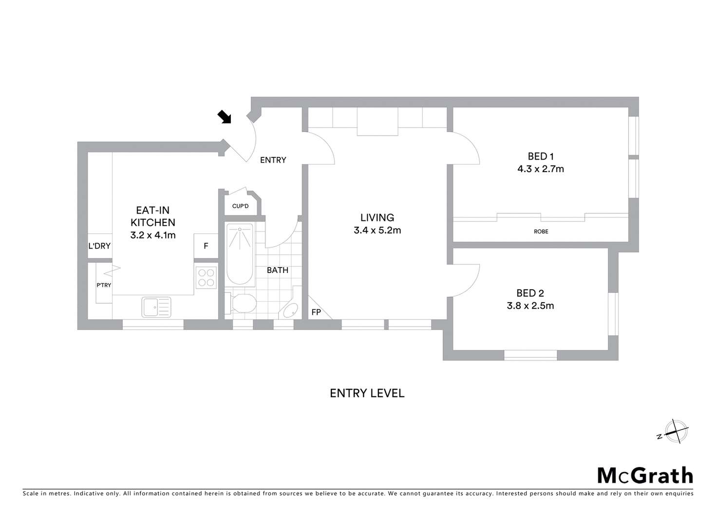 Floorplan of Homely apartment listing, 2/8 McDougall Street, Kirribilli NSW 2061