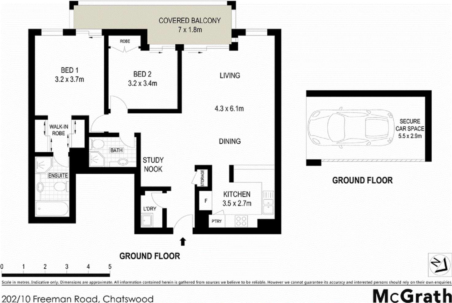 Floorplan of Homely apartment listing, 202/10 Freeman Road, Chatswood NSW 2067