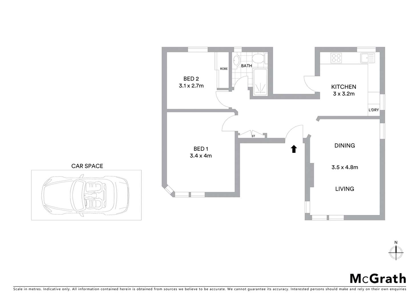 Floorplan of Homely apartment listing, 3/34 Barkly Street, St Kilda VIC 3182
