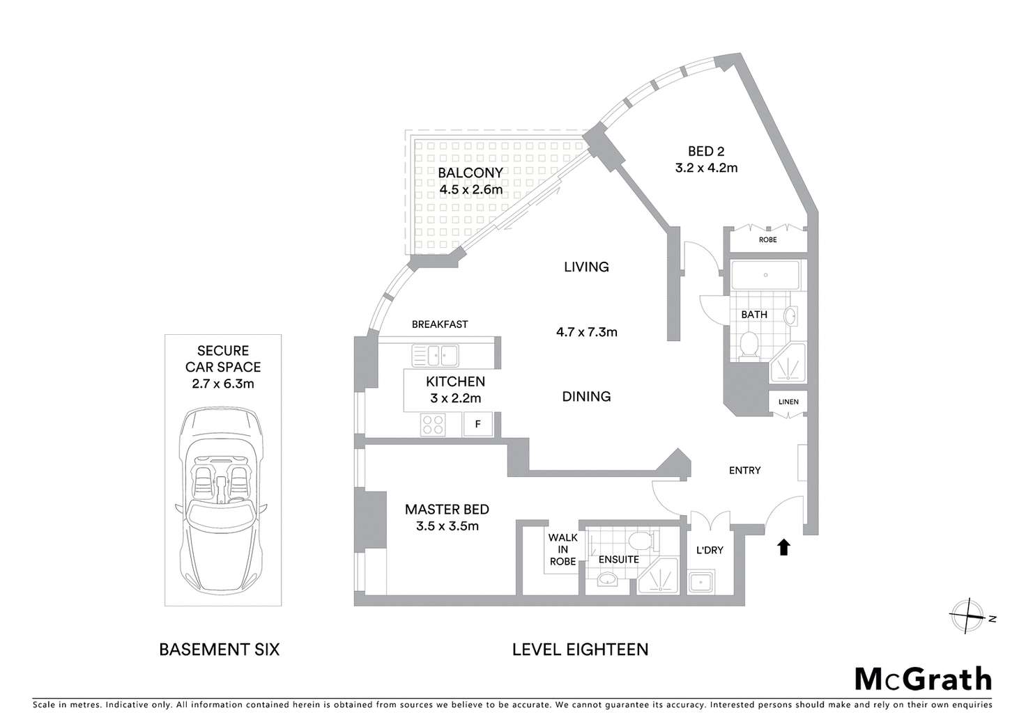 Floorplan of Homely apartment listing, 1802/79 Berry Street, North Sydney NSW 2060