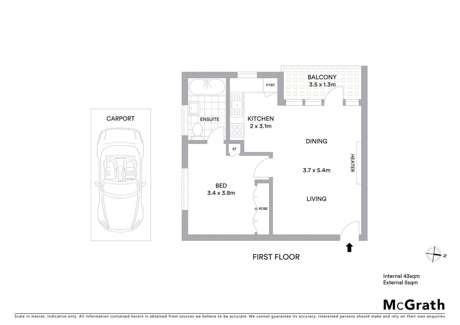 Floorplan of Homely apartment listing, 8/42 Edgar Street, Glen Iris VIC 3146