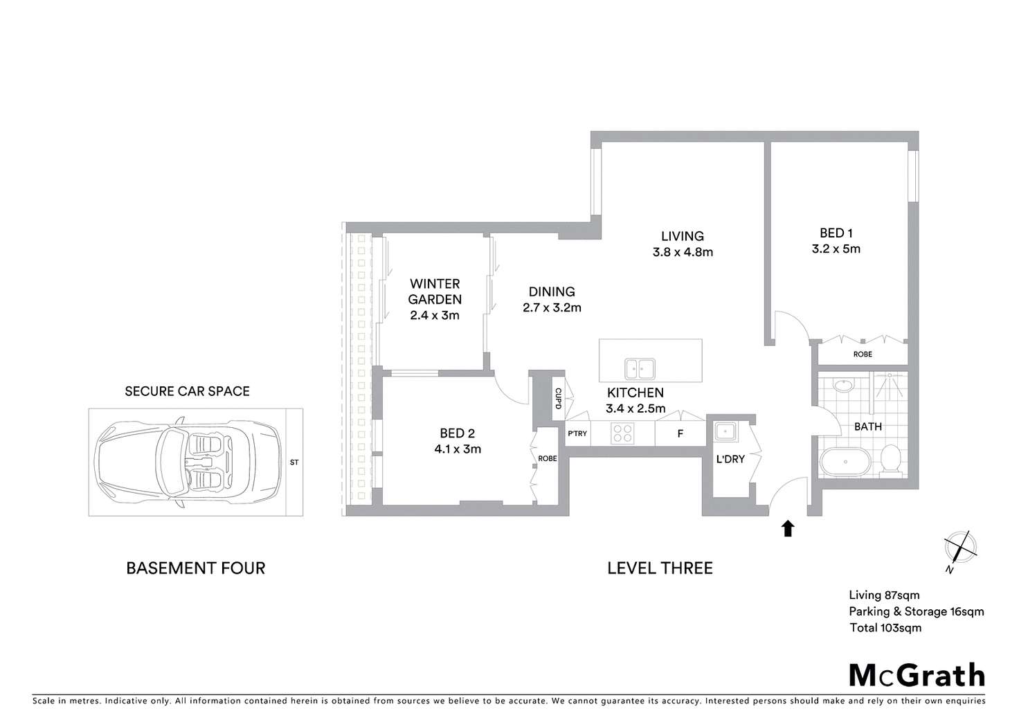 Floorplan of Homely apartment listing, E309/19 Oscar Street, Chatswood NSW 2067