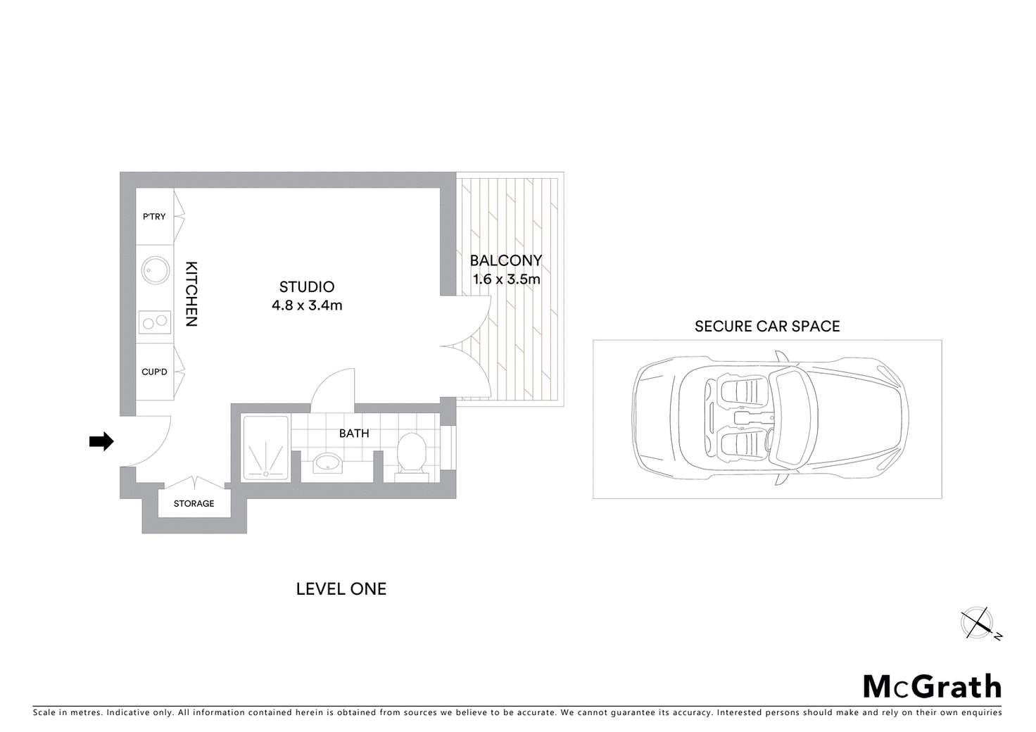 Floorplan of Homely studio listing, 14/15 Acland Street, St Kilda VIC 3182