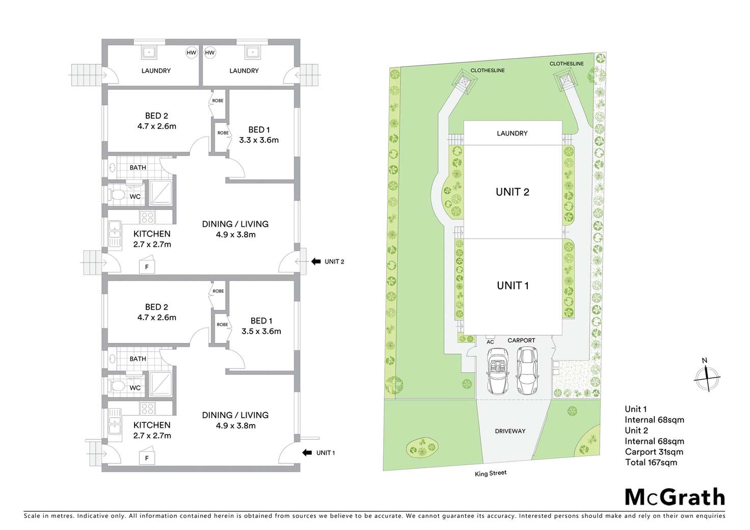 Floorplan of Homely semiDetached listing, 1 & 2/69 King Street, Buderim QLD 4556