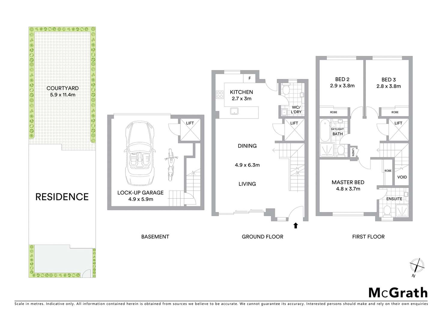Floorplan of Homely townhouse listing, 4/21 Station Street, Naremburn NSW 2065