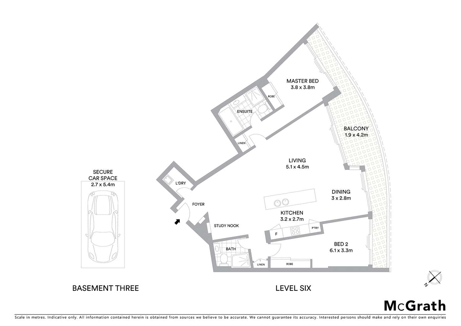 Floorplan of Homely apartment listing, 601W/599 Pacific Highway, St Leonards NSW 2065