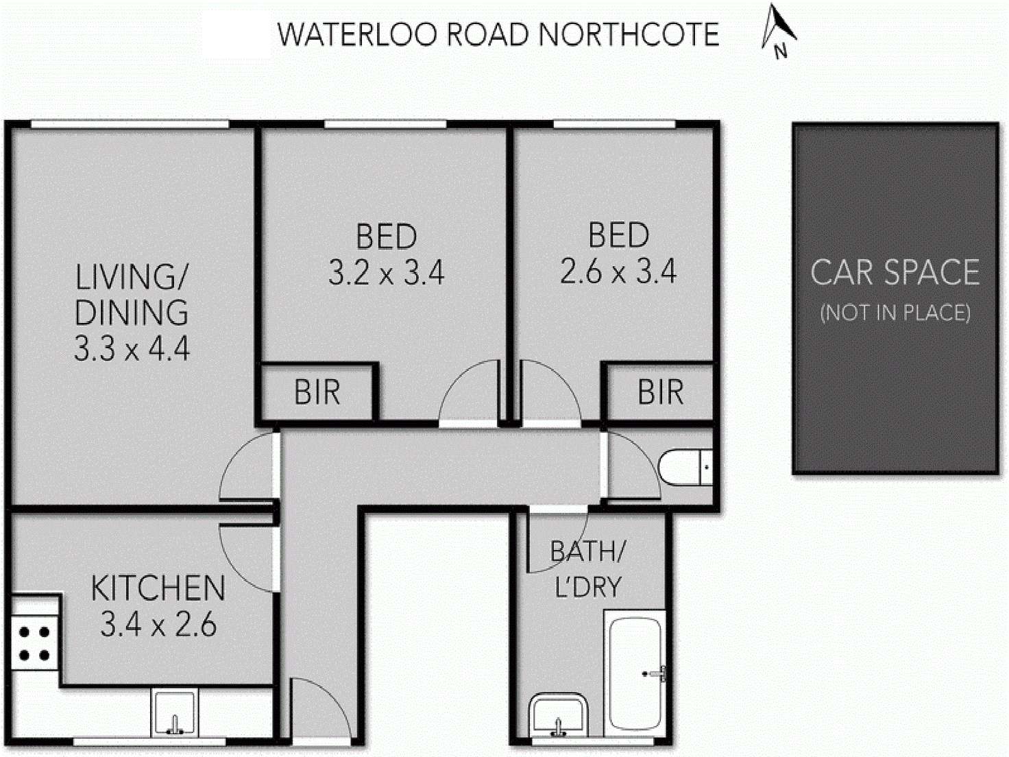 Floorplan of Homely apartment listing, 2/64 Waterloo Road, Northcote VIC 3070