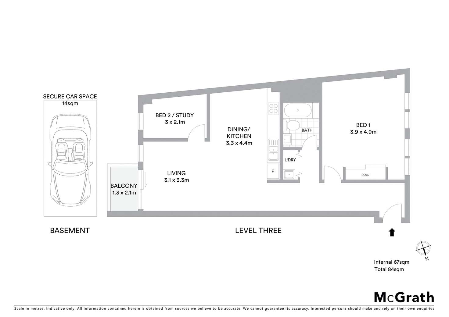 Floorplan of Homely apartment listing, 301/1 Phillip Street, Petersham NSW 2049