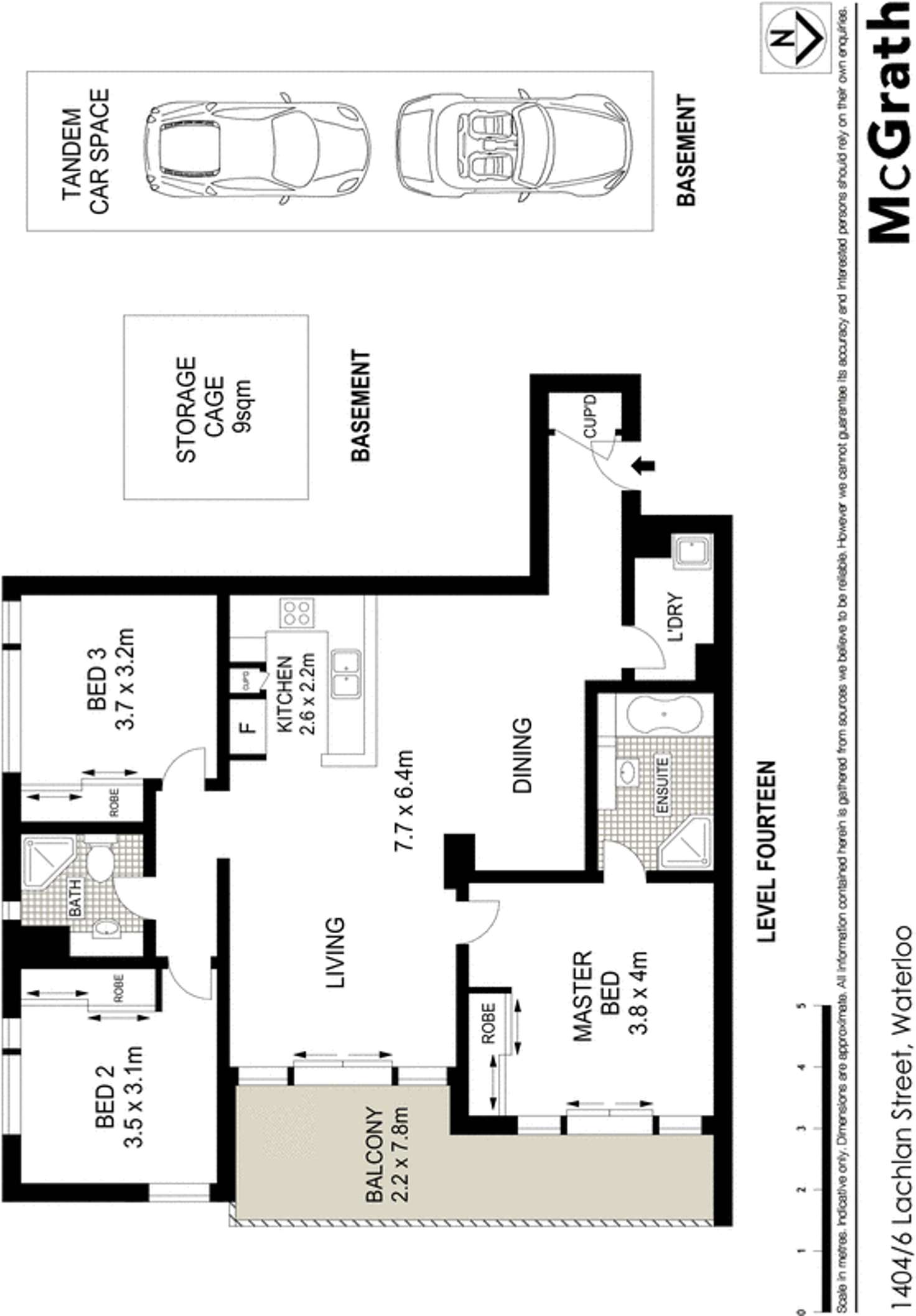 Floorplan of Homely apartment listing, 1404/6 Lachlan Street, Waterloo NSW 2017