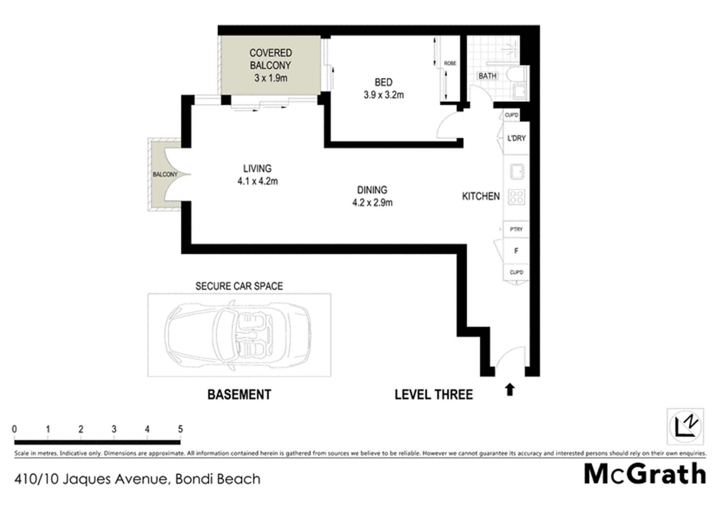 Floorplan of Homely apartment listing, 410/10 Jaques Street, Bondi Beach NSW 2026