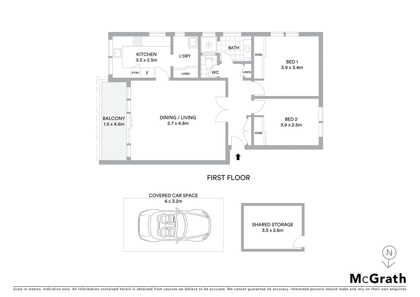 Floorplan of Homely unit listing, 1/6 Garie Place, South Coogee NSW 2034