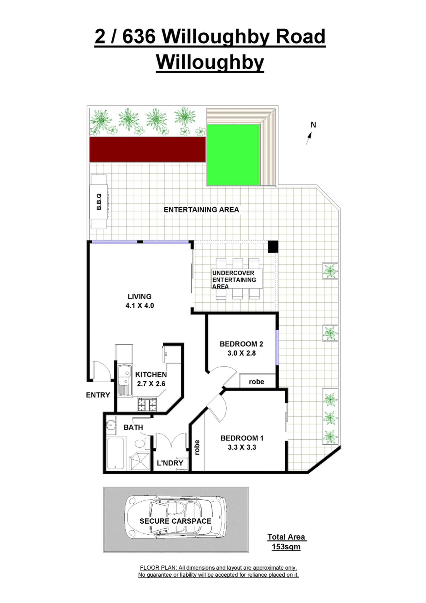 Floorplan of Homely apartment listing, 2/636 Willoughby Road, Willoughby NSW 2068