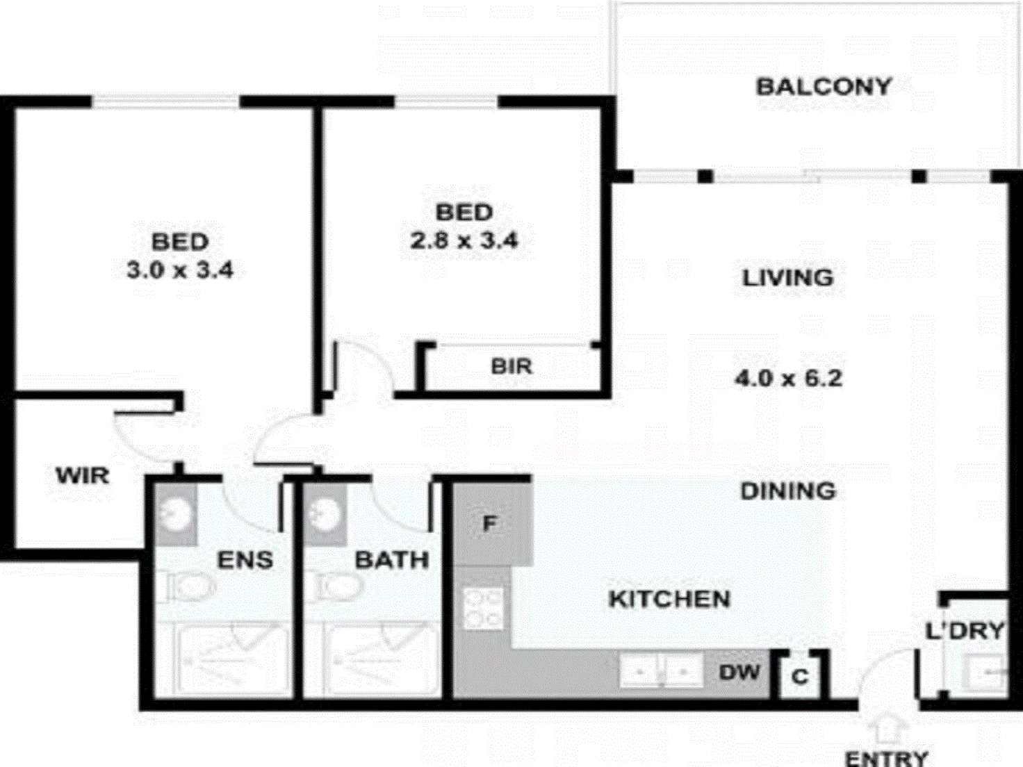 Floorplan of Homely apartment listing, 304/11-15 Wellington Street, St Kilda VIC 3182