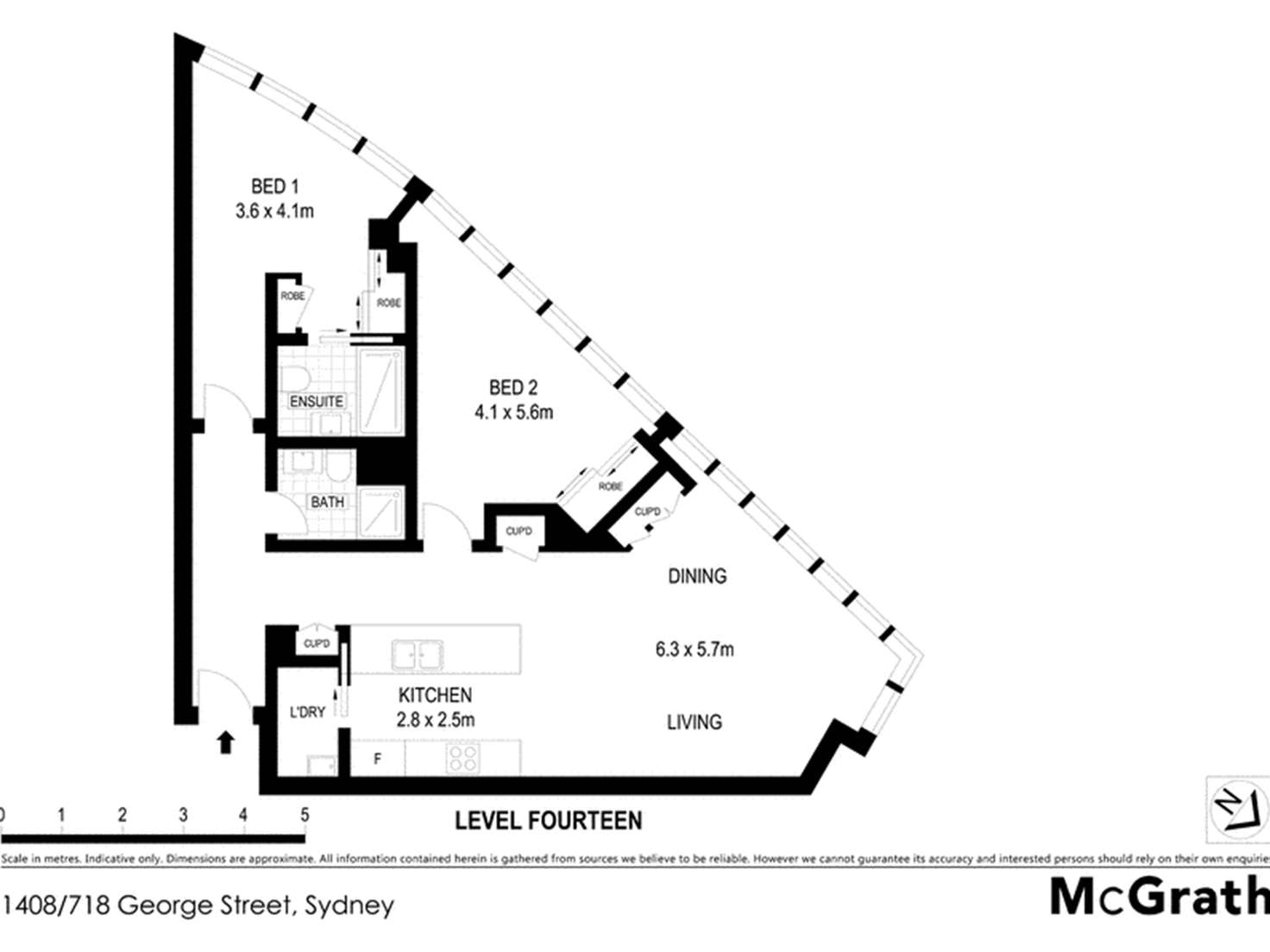 Floorplan of Homely apartment listing, 1408/718 George Street, Haymarket NSW 2000