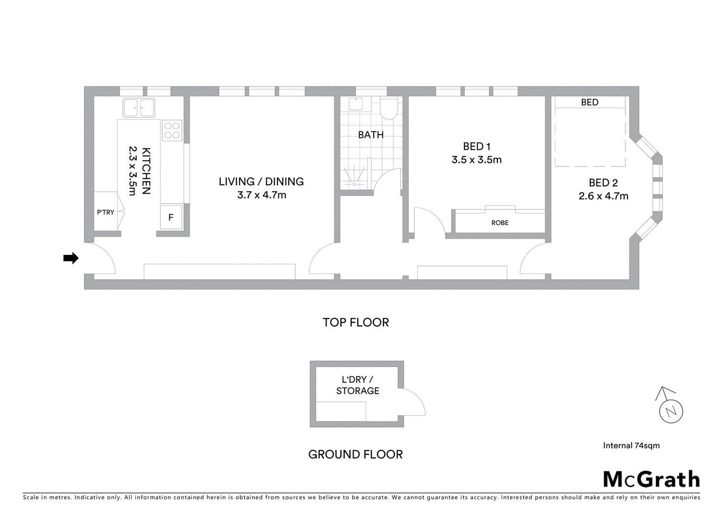 Floorplan of Homely apartment listing, 8/13 Cross Street, Bronte NSW 2024