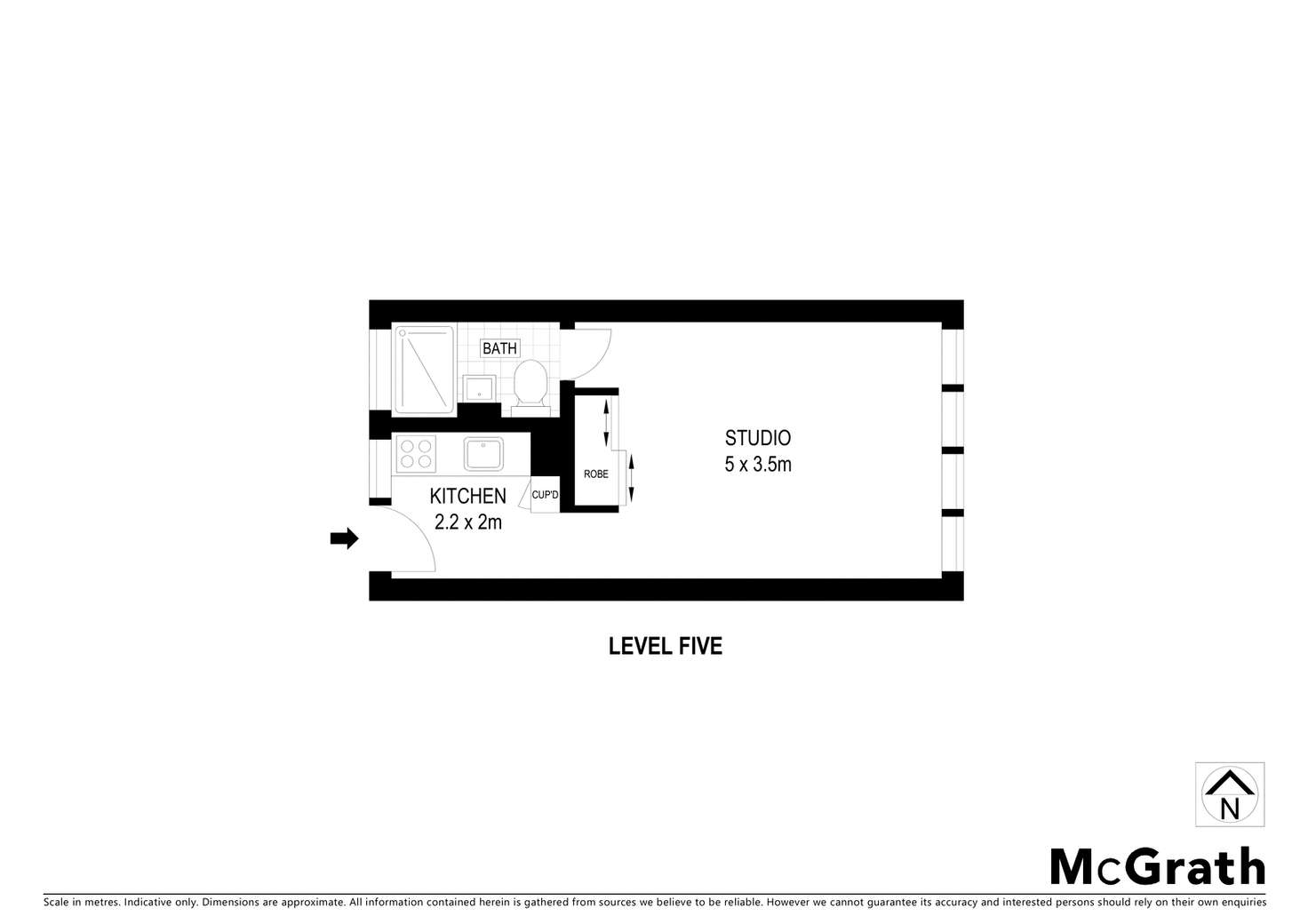 Floorplan of Homely studio listing, 46/68 Roslyn Gardens, Rushcutters Bay NSW 2011