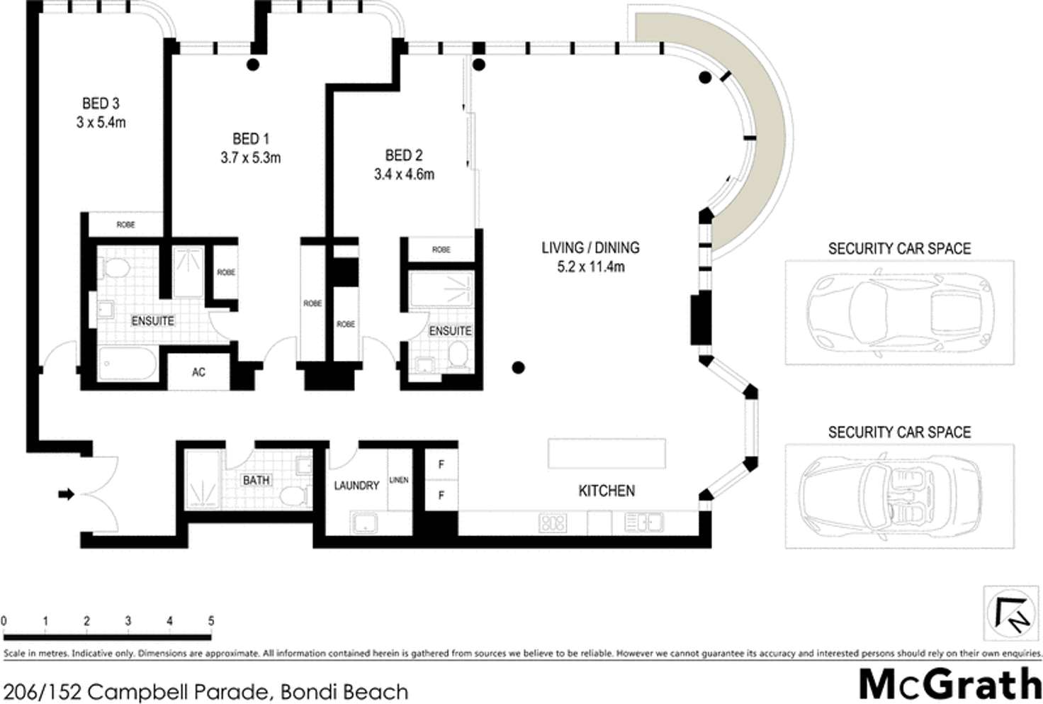 Floorplan of Homely apartment listing, 206/152 Campbell Parade, Bondi Beach NSW 2026