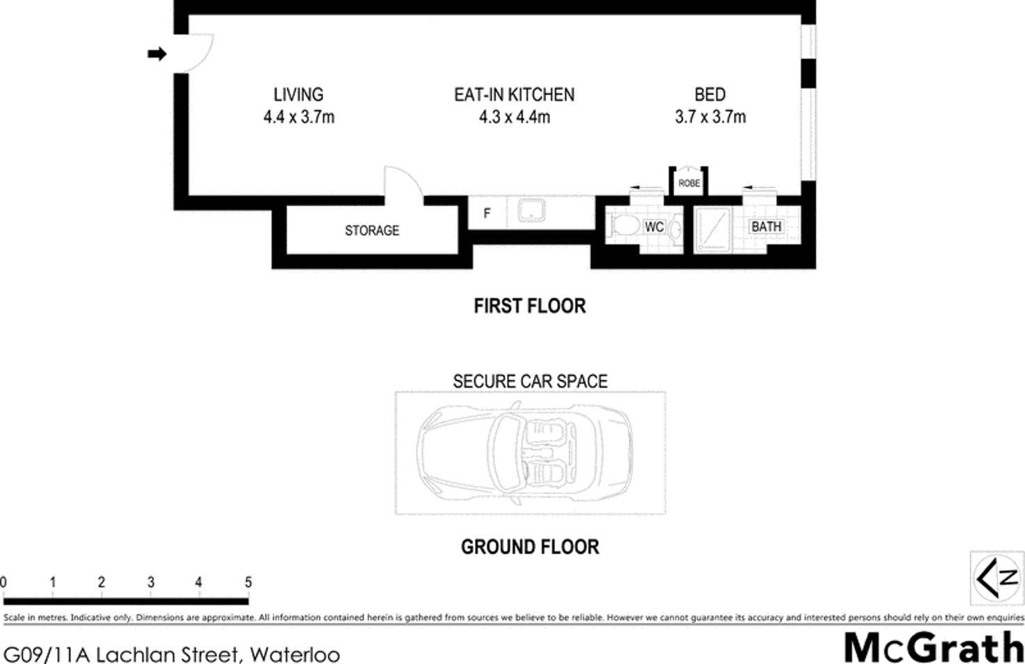 Floorplan of Homely studio listing, 9G/11A Lachlan Street, Waterloo NSW 2017