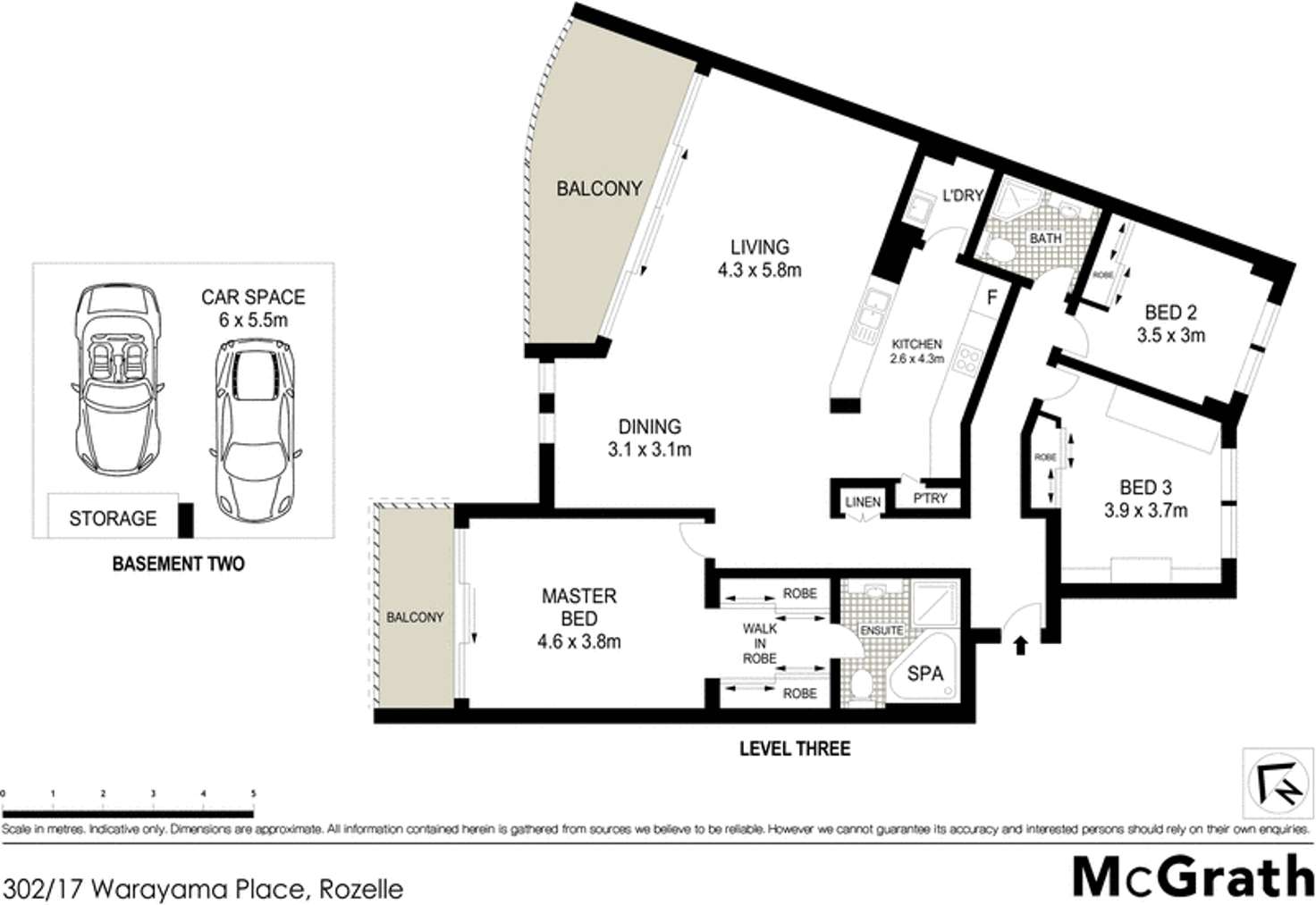 Floorplan of Homely apartment listing, 302/17 Warayama Place, Rozelle NSW 2039
