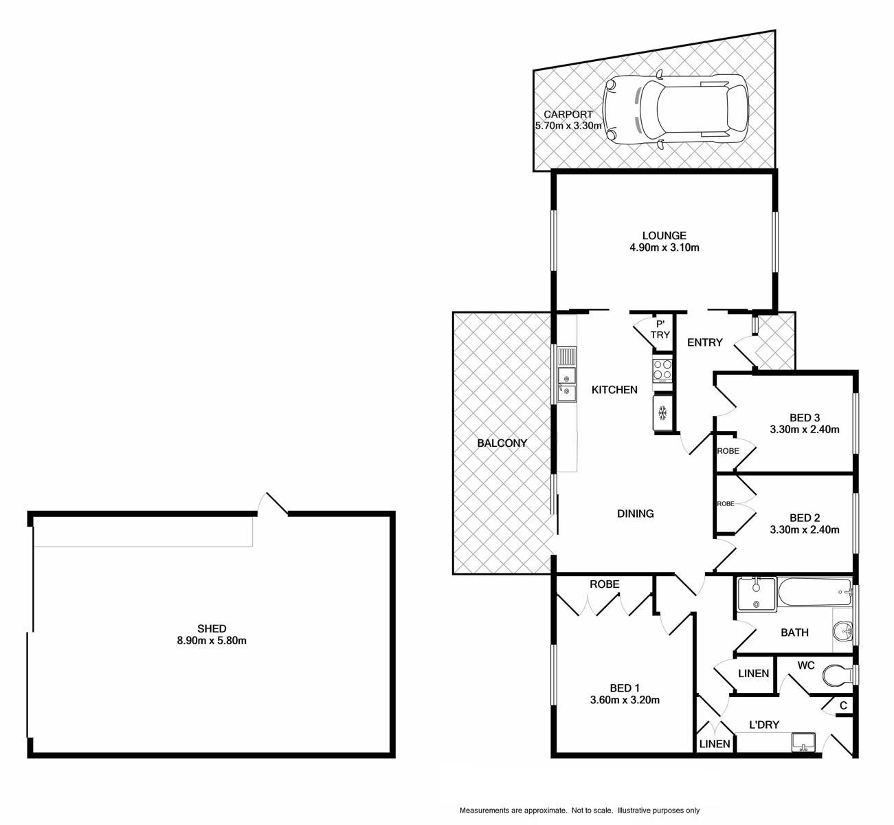 Floorplan of Homely house listing, 5 Marie Drive, Wodonga VIC 3690
