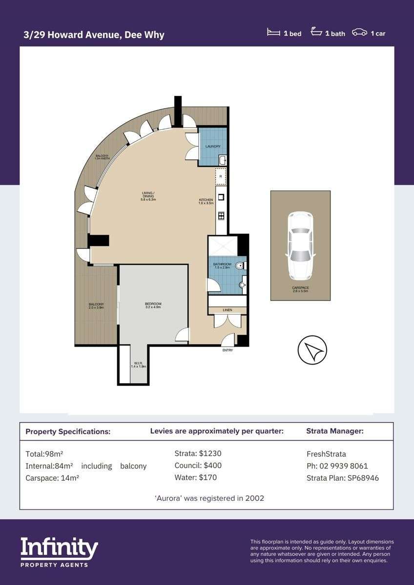 Floorplan of Homely apartment listing, 3/29 Howard Avenue, Dee Why NSW 2099