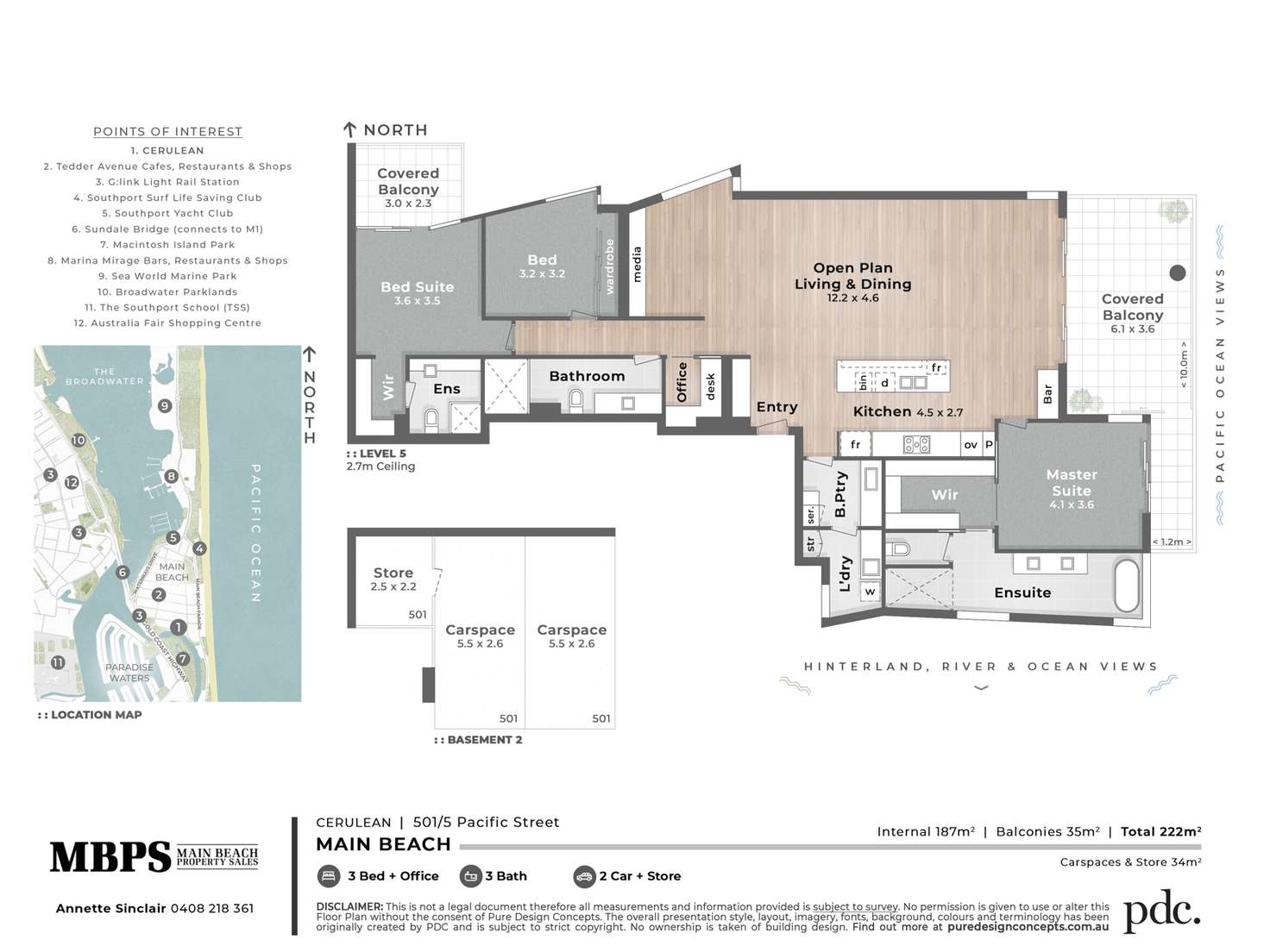 Floorplan of Homely apartment listing, 501/5 Pacific Street, Main Beach QLD 4217