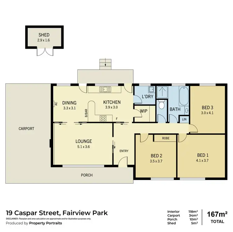 Floorplan of Homely house listing, 19 Caspar Street, Fairview Park SA 5126