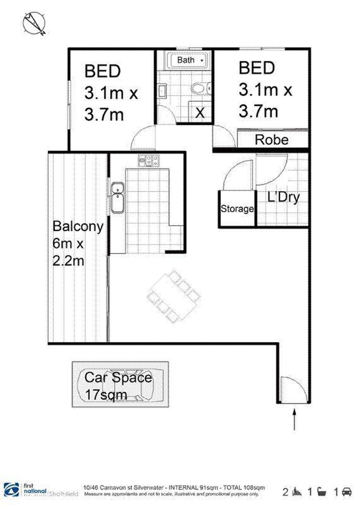 Floorplan of Homely apartment listing, 10/46 Carnarvon Street, Silverwater NSW 2128