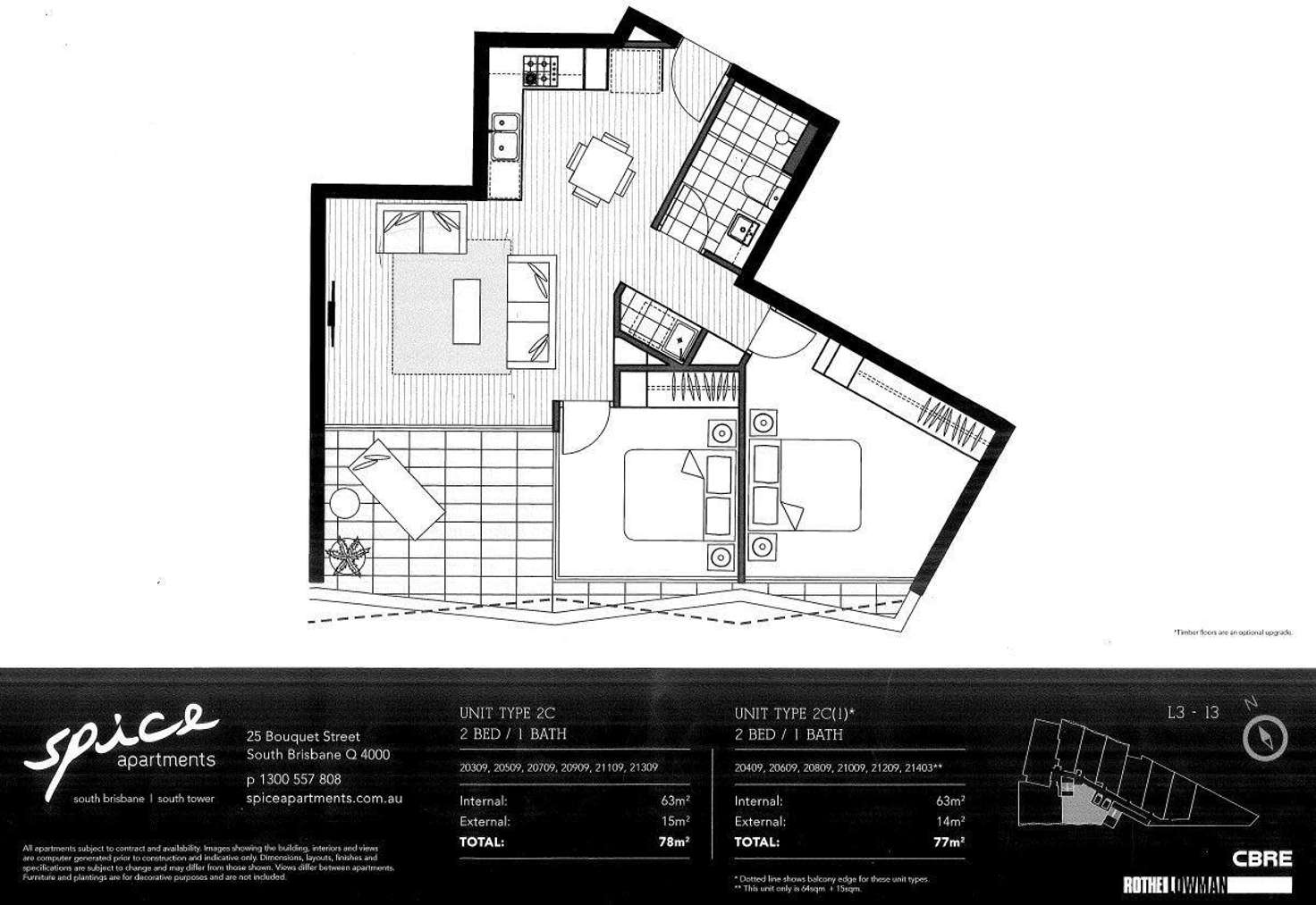 Floorplan of Homely apartment listing, 21309/25 Bouquet  Street, South Brisbane QLD 4101