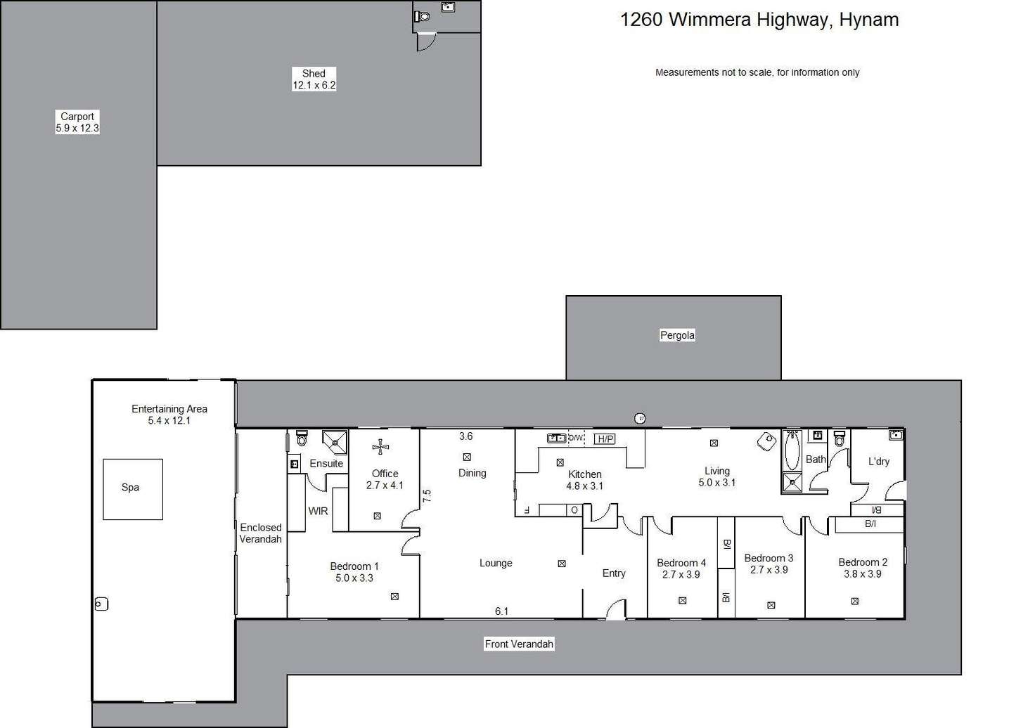 Floorplan of Homely house listing, 1260 Wimmera Highway (Hynam), Naracoorte SA 5271
