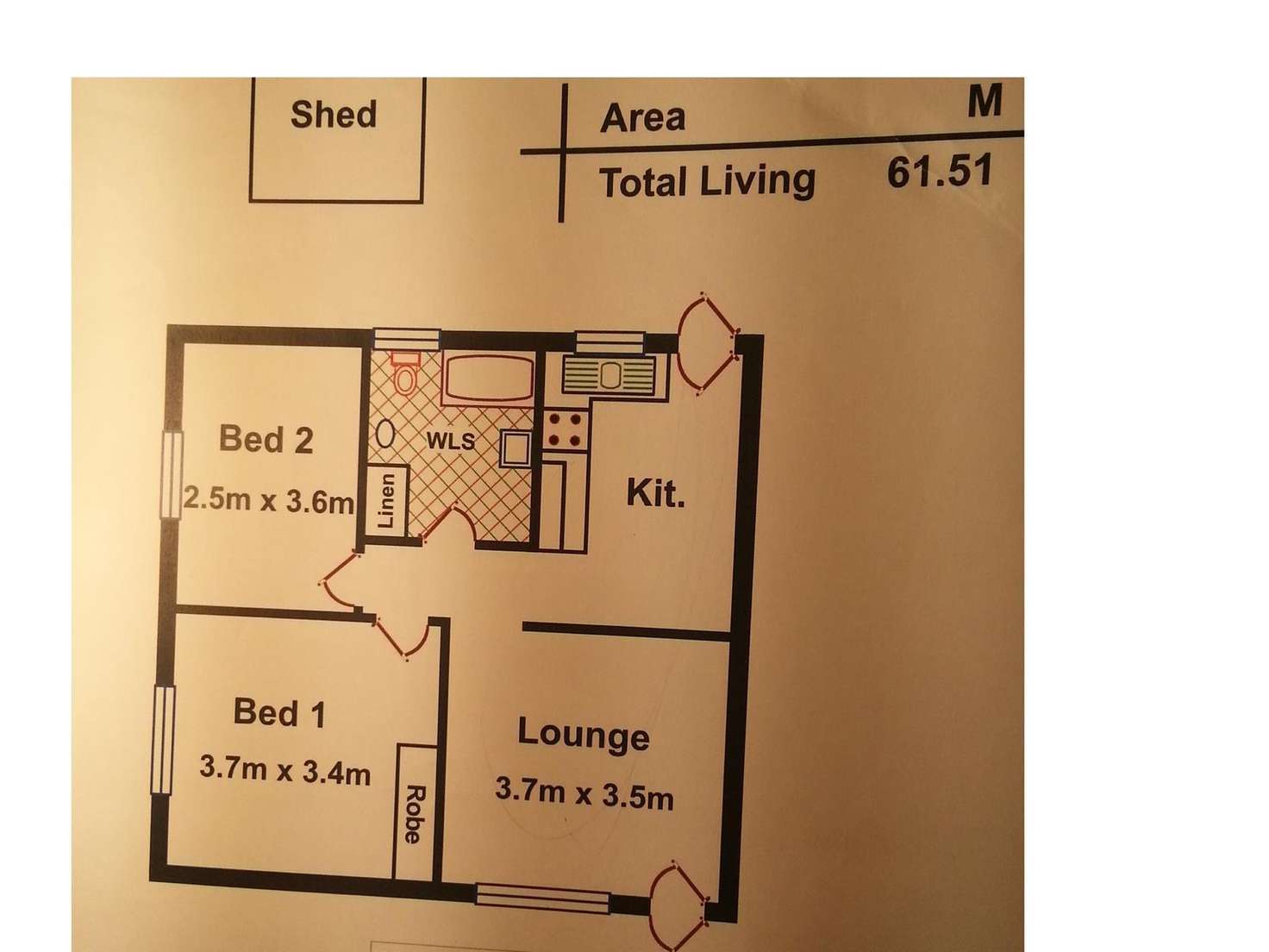 Floorplan of Homely unit listing, 1/18 Shepherds Hill Road, Bedford Park SA 5042