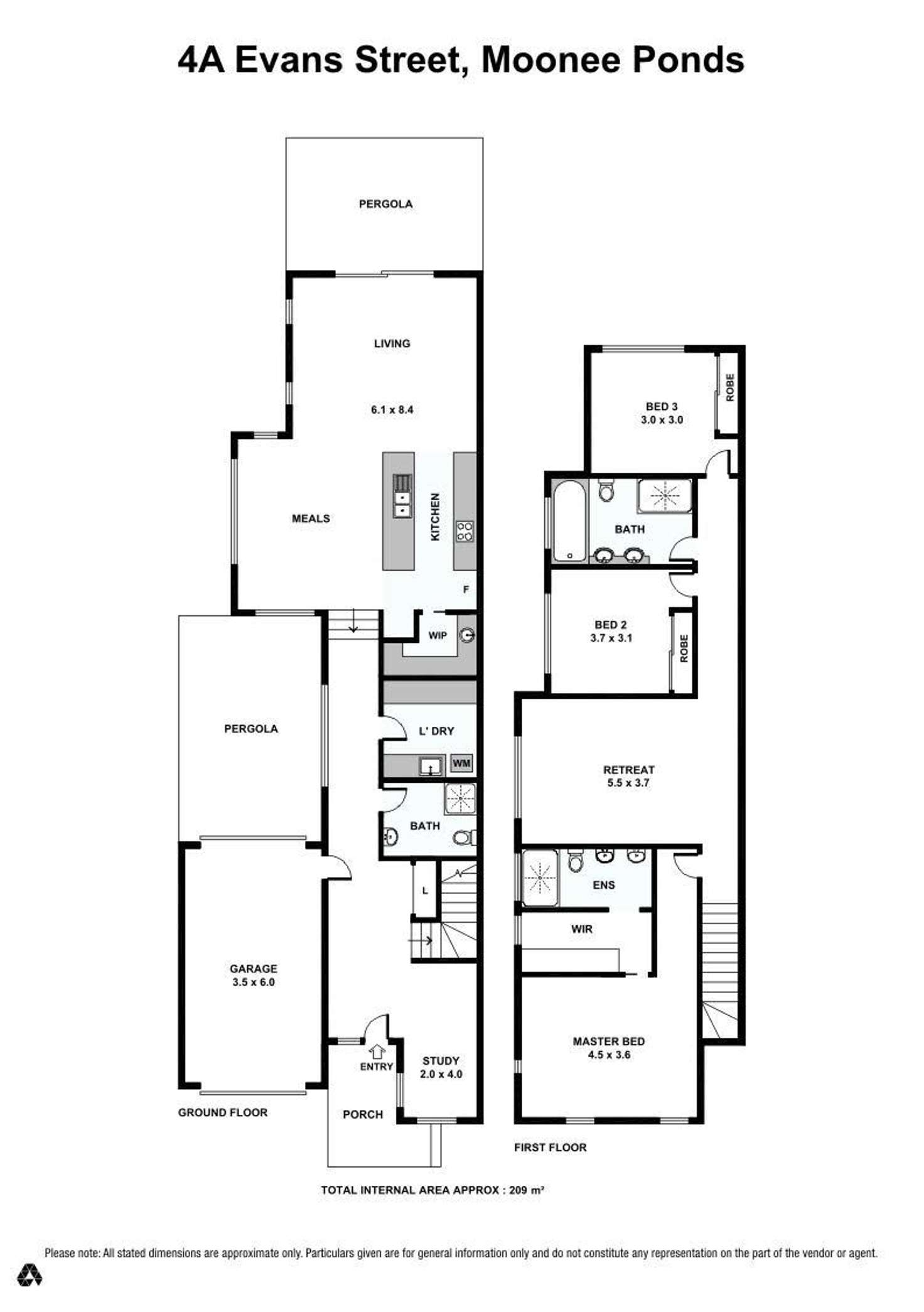 Floorplan of Homely townhouse listing, 4A Evans Street, Moonee Ponds VIC 3039