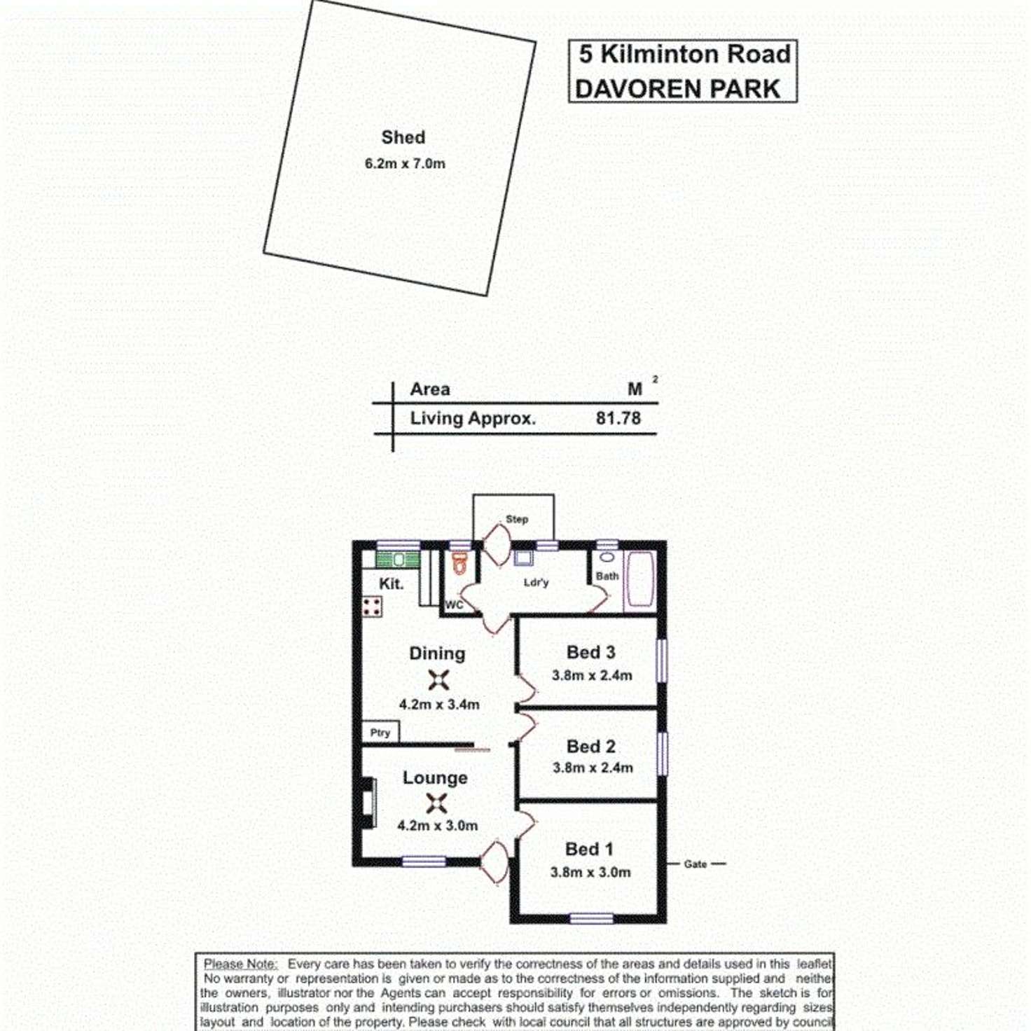 Floorplan of Homely semiDetached listing, 5 Kilmington Road, Davoren Park SA 5113