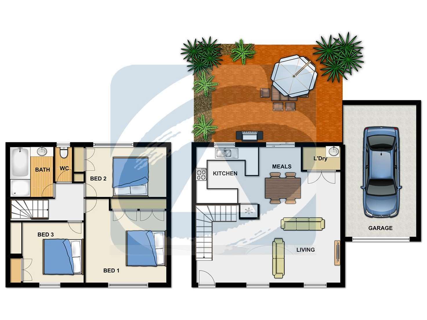 Floorplan of Homely townhouse listing, 16/111 Barbaralla Drive, Springwood QLD 4127