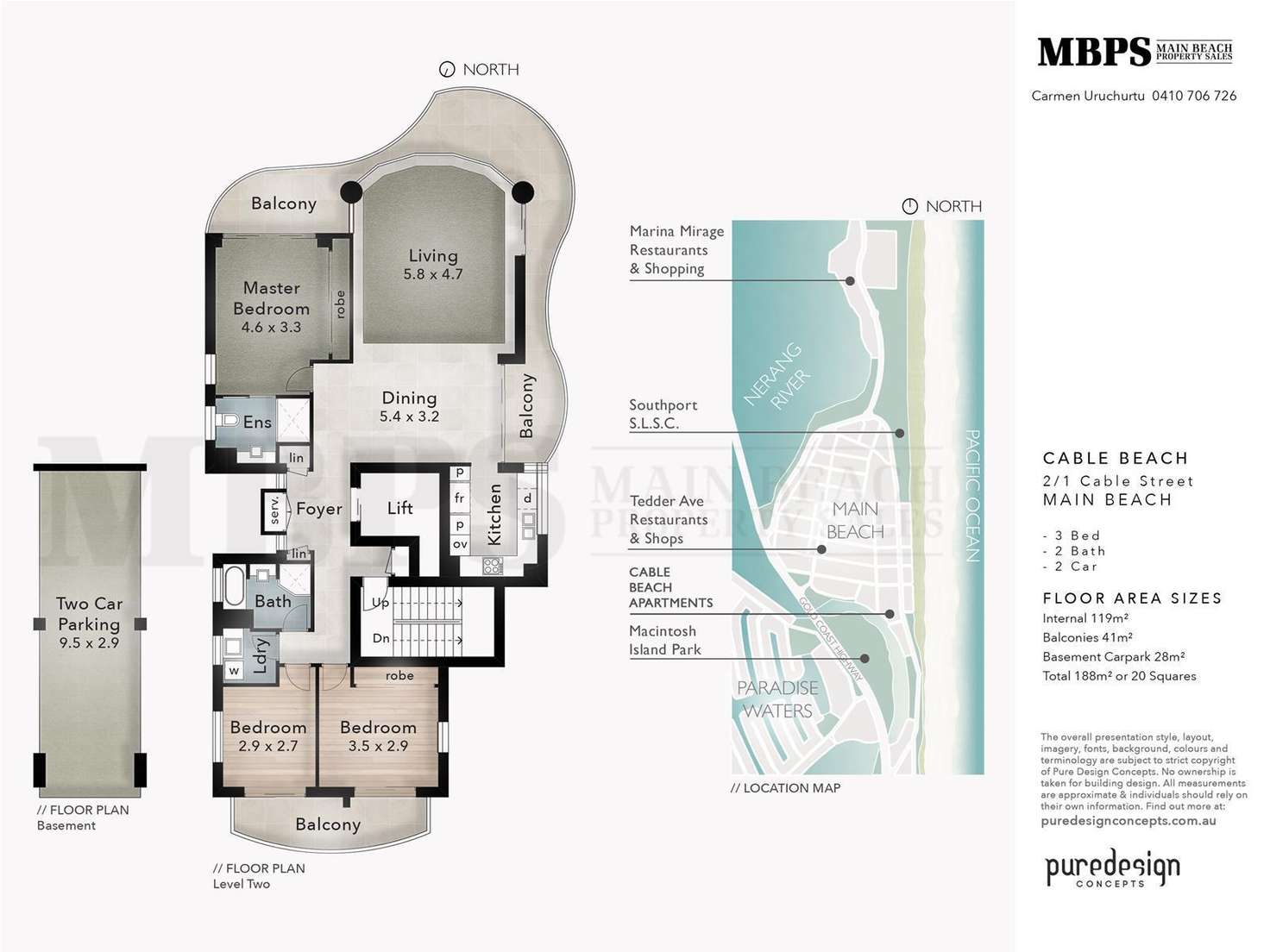 Floorplan of Homely apartment listing, 'CABLE BEACH' 1 Cable Street, Main Beach QLD 4217