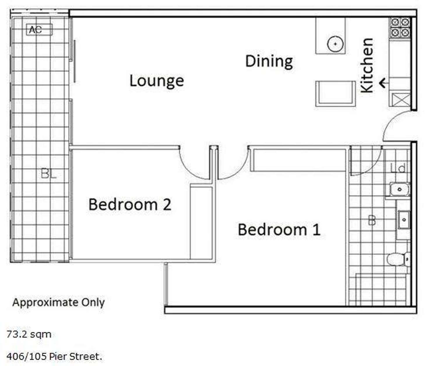 Floorplan of Homely apartment listing, 406/105 Pier Street, Altona VIC 3018