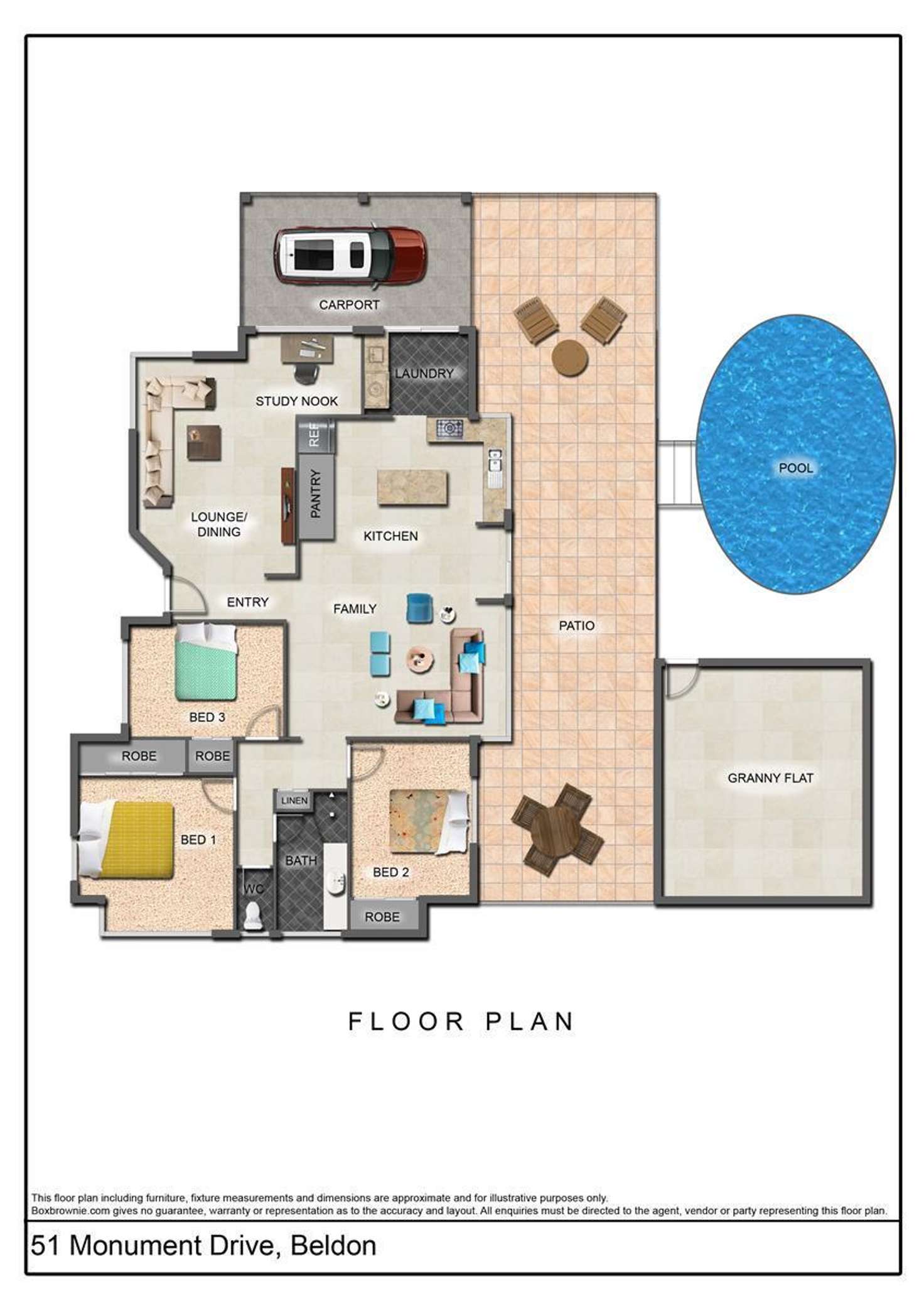 Floorplan of Homely house listing, 51 Monument Drive, Beldon WA 6027